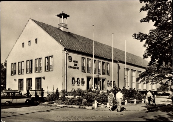 Postcard Baltic resort Ahlbeck Heringsdord on Usedom, house of recreation, FDGB convalescent home