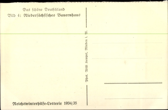 PC Lower Saxon Farmhouse, WHW The Beautiful Germany Picture 4, Winter Relief Lottery 1934/35