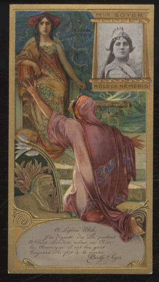Merchant picture advertising card Lefevre-Utile Lu Art Nouveau, Berthe Soyer