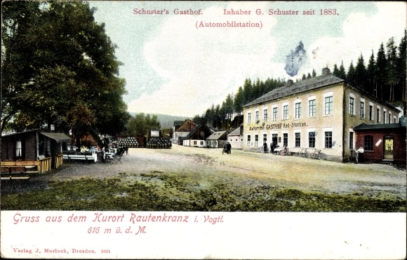Ak Morgenröthe Rautenkranz Muldenhammer in Vogtland, Schuster&#39;s Gasthof