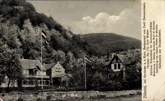 Ak Herdecke an der Ruhr, Zillertal, restaurant van Emil Zimmermann