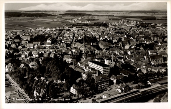 Ak Schwenningen am Neckar, luchtfoto
