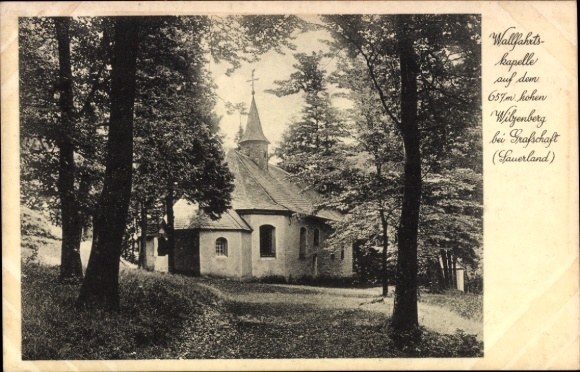 Postcard Grafschaft Schmallenberg in the Sauerland, pilgrimage chapel, 657m high, Wilyenberg, Sauerland