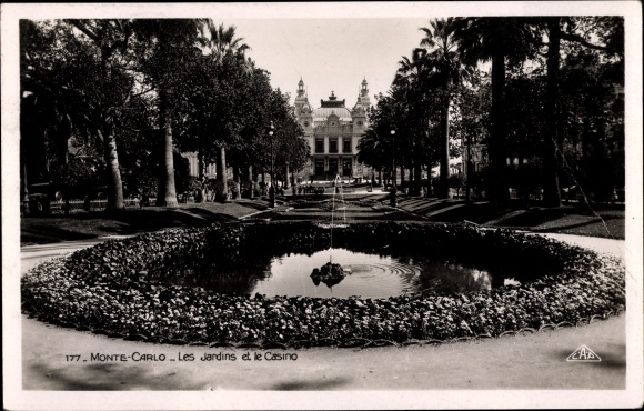 Ak Monte Carlo Monaco, Les Jardins et la Casino