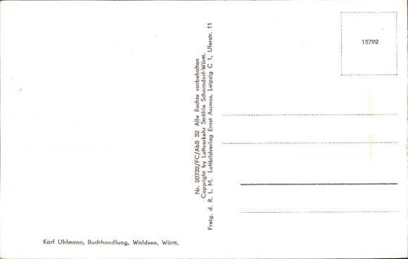 Postcard Bad Waldsee in Upper Swabia Württemberg, aerial photograph
