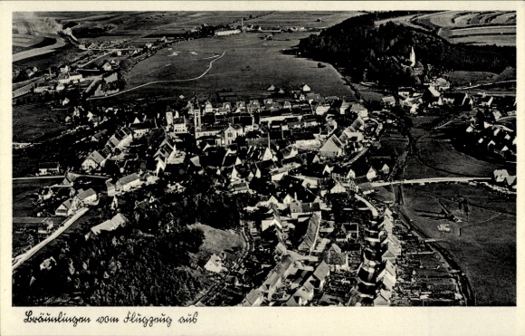 Postcard Bräunlingen in the Black Forest Baden, aerial photograph