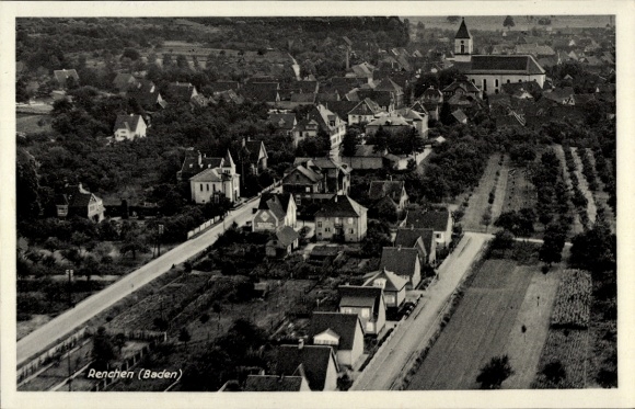 Postcard Renchen am Schwarzwald, aerial photograph