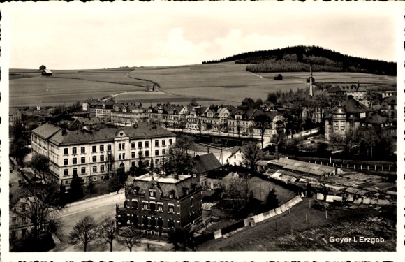 Postcard Geyer in the Ore Mountains Saxony, general view