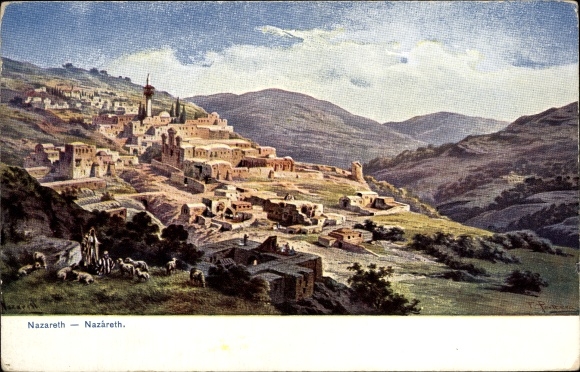 Artist PC Perlberg, F., Nazaret Nazareth Israel, general view