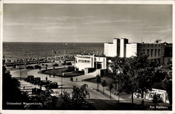 Postcard Ostseebad Warnemünde Rostock, Am Kurhaus, Promenade