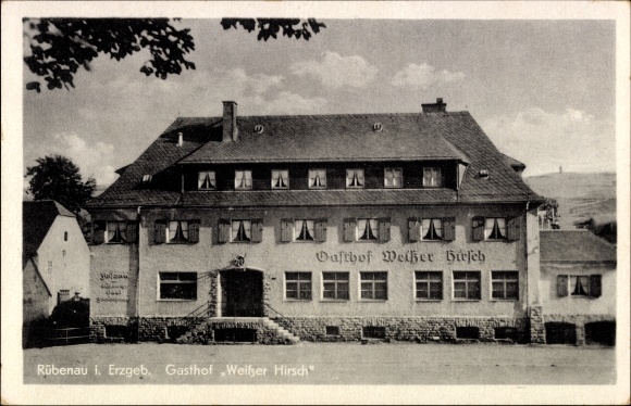 Ak Rübenau Marienberg in het Ertsgebergte van Saksen, Gasthof Weißer Hirsch