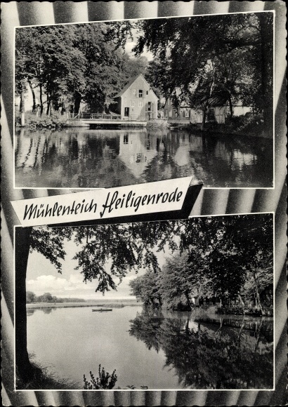 Postcard Heiligenrode Stuhr in Lower Saxony, view over the mill pond, city view