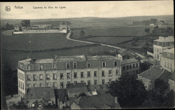 Postcard Arlon Aarlen Wallonia Luxembourg, barracks
