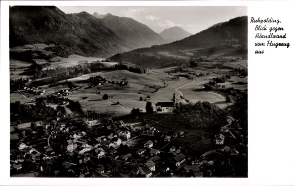 Postcard Ruhpolding in Upper Bavaria, aerial photograph, Hörndlwand