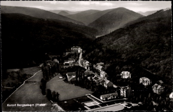 Postcard Bad Bergzabern on the Palatinate Wine Route, aerial photograph