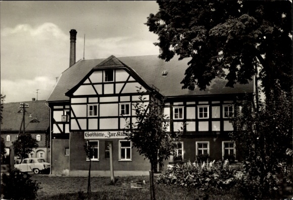 Ak Walddorf Kottmar in der Oberlausitz, Gaststätte zur Klause, Fachwerkhaus, idyllische Umgebu...