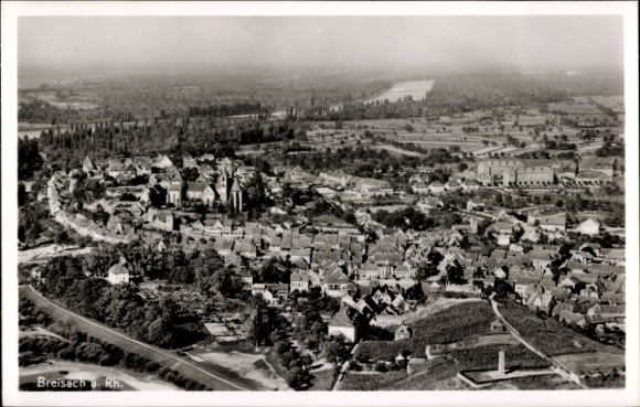 Postcard Breisach am Oberrhein, aerial photograph