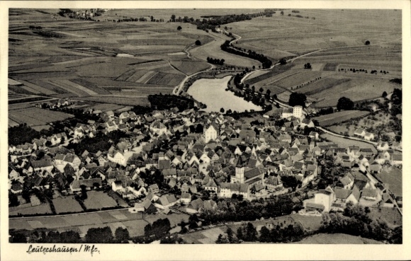 Ak Leutershausen an der Altmühl Mittelfranken, Fliegeraufnahme