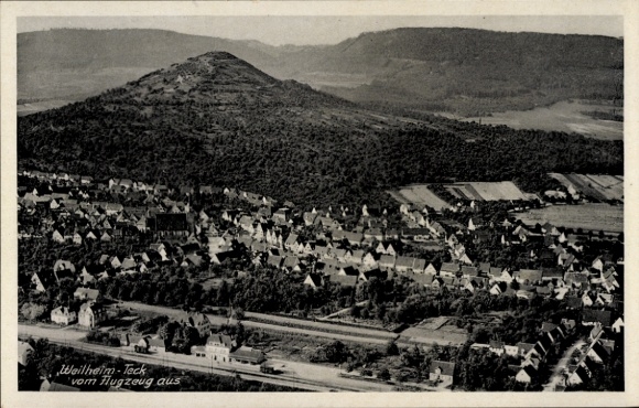 Postcard Weilheim an der Teck Swabian Alb, aerial photograph