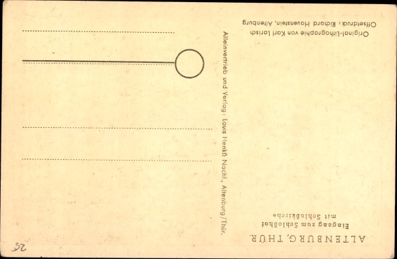 Lithography PC Altenburg in Thuringia, entrance to the castle courtyard