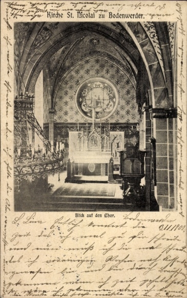 Ak Bodenwerder an der Weser, Kirche St. Nicolai, Innenansicht, Chor