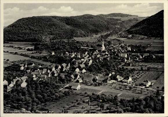 Ak Grießen im Klettgau Baden, Fliegeraufnahme
