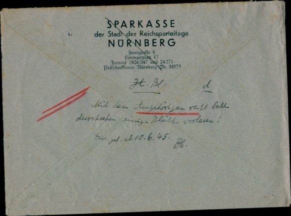 Envelope advertising Sparkasse Nürnberg, save even more now