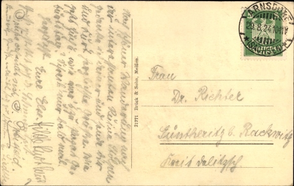 Postcard Stolpen in Saxony, church and castle
