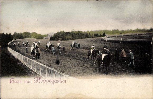 Postcard Hoppegarten in Brandenburg, racecourse