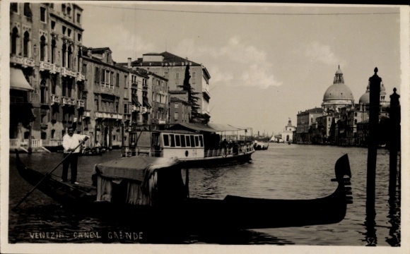Postcard Venezia Venice Veneto, Gondola on the Grand Canal, Sights, Venice