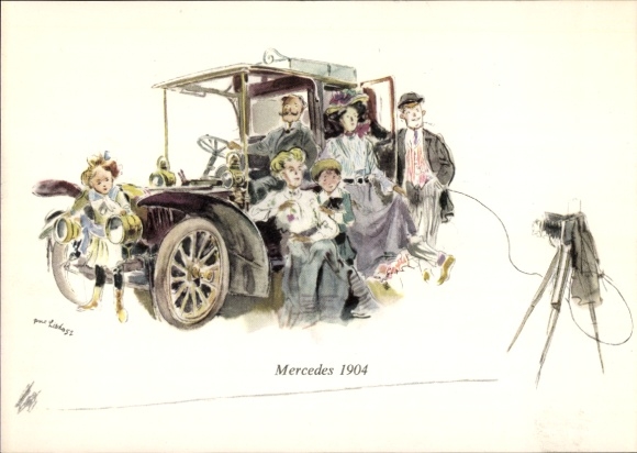 Artist PC Mercedes 1904, automobile, camera, family