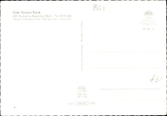 Ak Rimbach in der Oberpfalz Bayern, Totalansicht, Bayerischer Wald, Café Frank, Turm