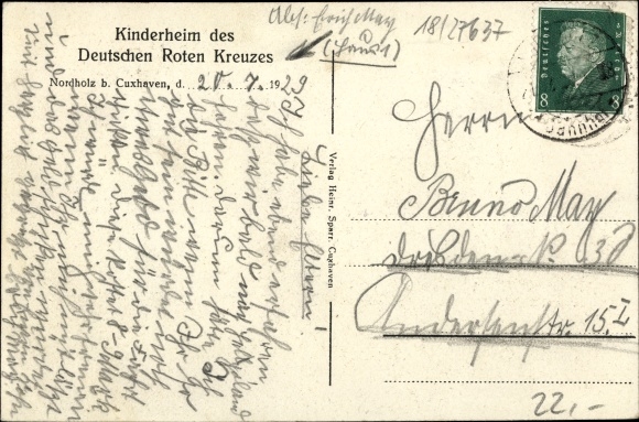 Postcard Nordholz Wurster North Sea Coast, children&#39;s home of the German Red Cross