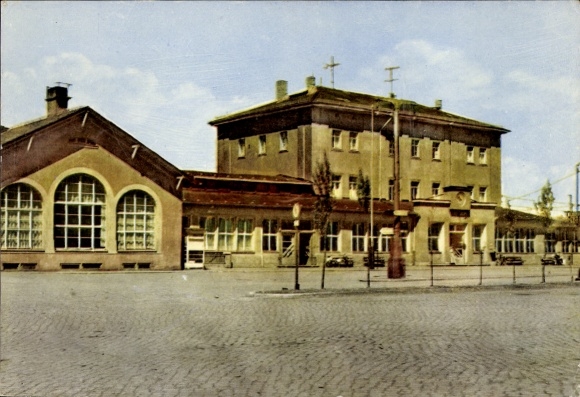Postcard Werdau in Saxony, train station