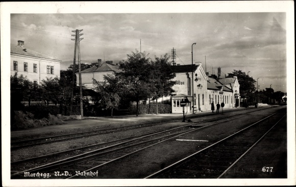 PC Marchegg in Lower Austria, train station, track side