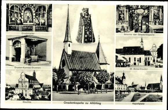 10 old PCs Altötting in Bavaria, various views