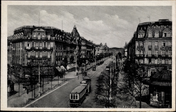 Postcard Luxemburg Luxembourg, Pariser Platz, tram