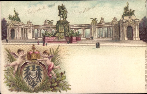 Postwaardestukwapen Litho Berlin, rijksmonument Kaiser Wilhelm I.