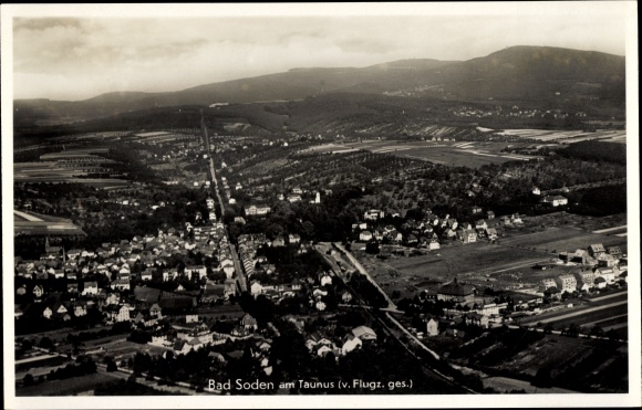 Postcard Bad Soden am Taunus Hesse, panorama, aerial photo of the city