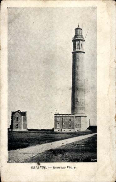 Postcard Ostend West Flanders, New Lighthouse