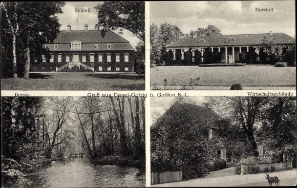 PC Kasel Golzig Lower Lusatia, royal stables, castle, Berste, farm buildings