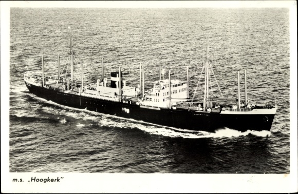 Postcard MS Hoogkerk, cargo ship