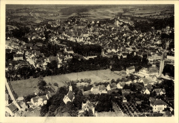 Ak Bietigheim Bissingen an der Enz Württemberg, luchtfoto
