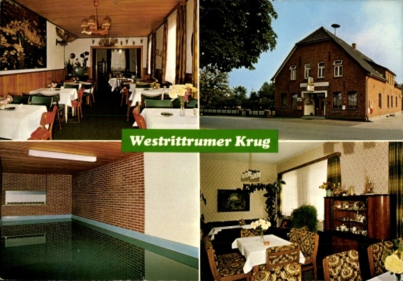 Postcard Westrittrum Großenkneten Lower Saxony, Westrittrumer Krug, interior view, owner A. Kapfenstein