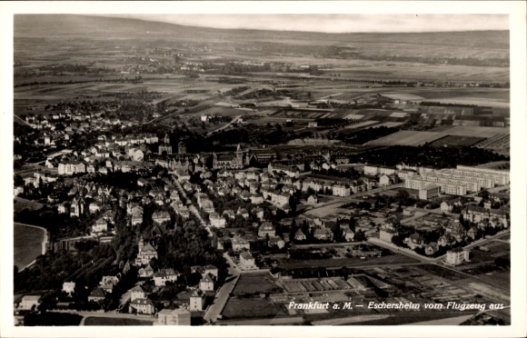 Postcard Eschersheim Frankfurt am Main, aerial photograph