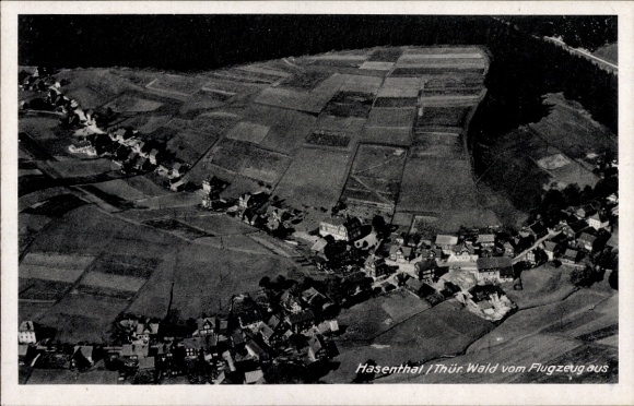 Postcard Hasenthal Sonneberg in Thuringia, aerial photograph