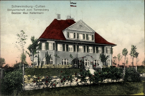 Postcard Schweinsburg Culten Neukirchen Pleiße, mountain farm to Tannersberg