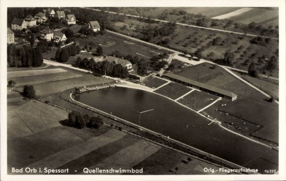 Postcard Bad Orb in the Main Kinzig district of Hesse, aerial photograph