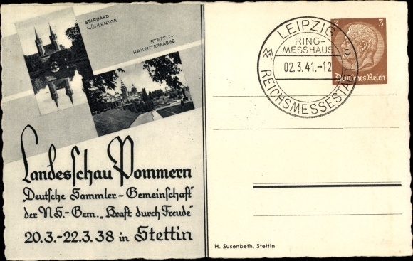PC Szczecin Stettin Pomerania, State Show Pomerania 1938, KdF, Mühlentor, Hakenterasse