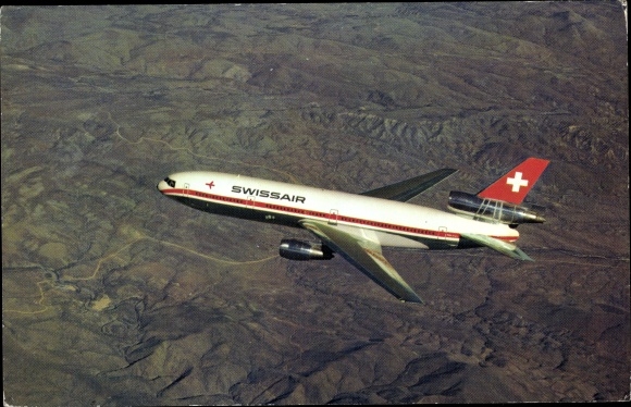 PC Swiss passenger plane, Swissair, Douglas DC-10-30